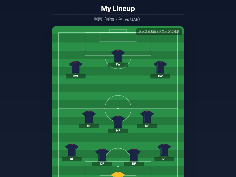 Formation Maker の画面